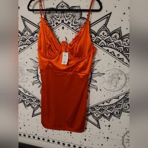 SHEIN Large Bright Red Satin Mini Dress